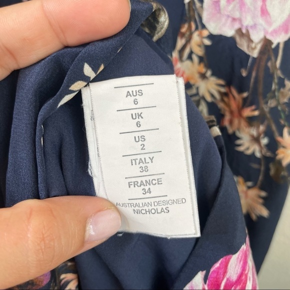 NICHOLAS Lucile Floral Corset Bra Dress - Navy - Picture 14 of 15